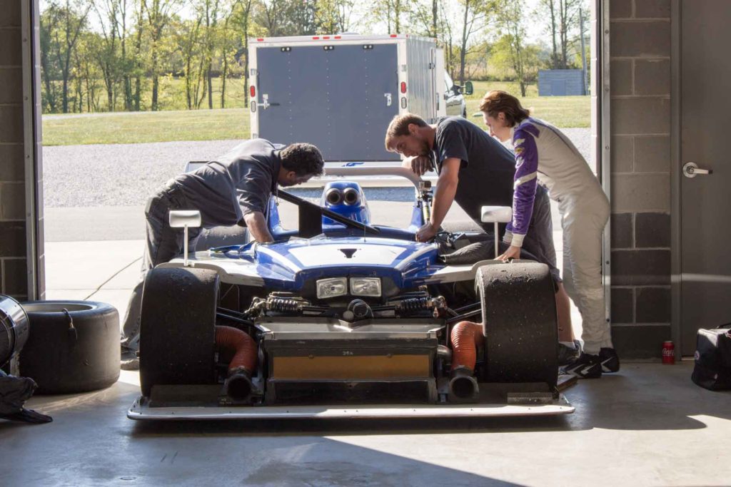 garnet beeput, matt starkey, zach veach at putnam park race track with riley & scott mk III