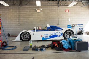 michael kelly's riley & scott mk III in garage at putnam park