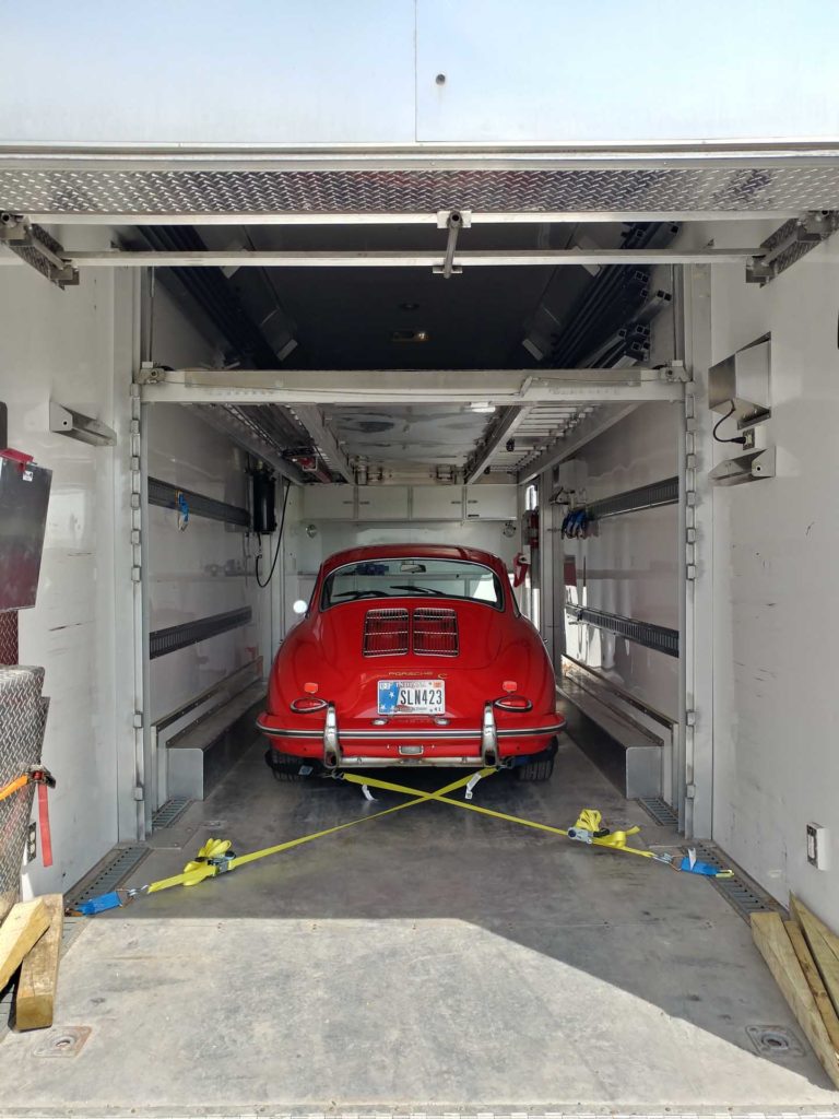 redstone porsche 356 restoration in trailer